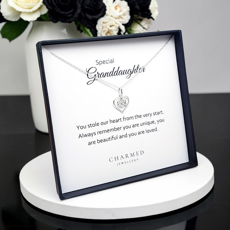 Granddaughter Gift | Sterling Silver Infinity Knot Necklace | Personalised Jewellery Gift
