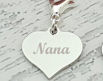 Personalised Engraved Special Nana, Grandma Charm with a Lobster Clasp