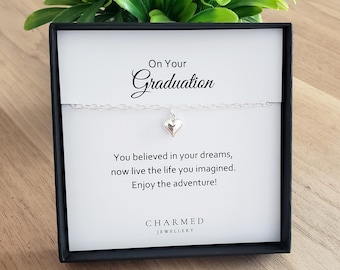 Sterling Silver Puffy Heart Bracelet | Personalised Graduation Gift