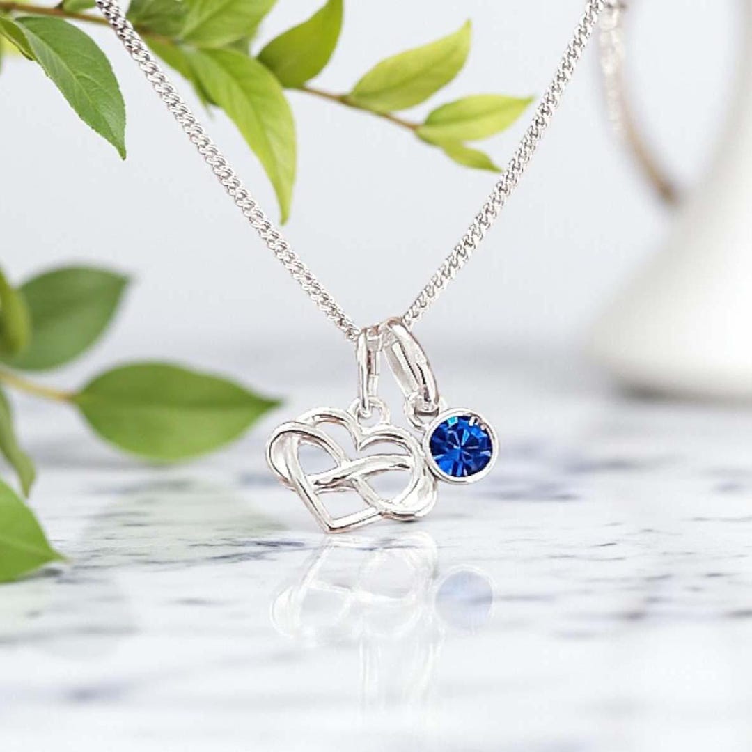 Jeulia Collana Cuore Infinito Personalizzata con Pietra di Nascita