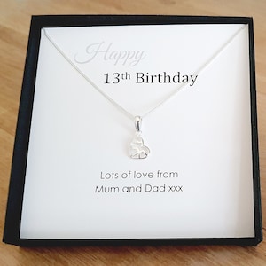13th Birthday Gift: Sterling Silver Heart Necklace, Teen Girl Jewelry
