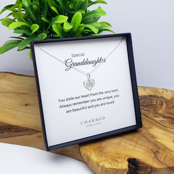 Granddaughter Gift | Sterling Silver Infinity Knot Necklace | Personalised Jewellery Gift