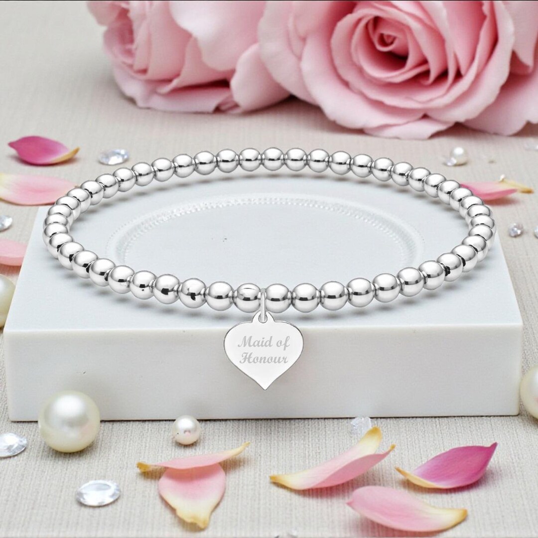 Selfmade Jewelry Bracciale Cuore In Argento Grigio per Donne - Bracciali Fatti A Mano Con Cuore Bracciali Fatti A Mano In Germania (Argento - Grigio)(Taglia Regolabile