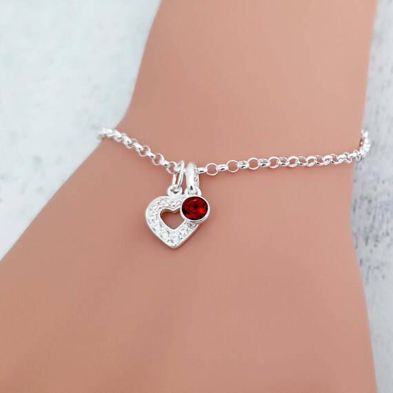 YL Bracciale Cuore In Argento 925 Con Zirconi Cubici: L'amore Al Polso, Regolabile 18-20 Cm. Regalo Perfetto Per Mamma, Fidanzata O Moglie, In Elegante Scatola.