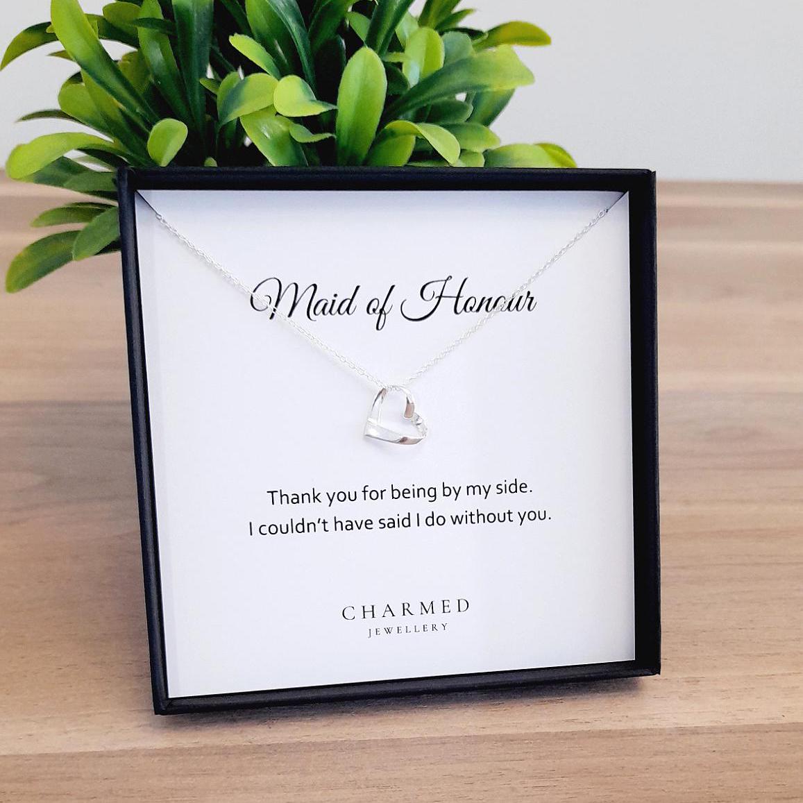 Maid Of Honour Bouquet Charm - Here With Me On My Special Day Quote In Sparkling Diamanté