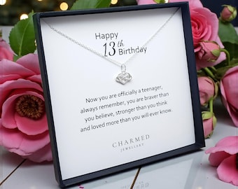 Sterling Silver Infinity Heart Necklace | 13th Birthday Gift | Official Teenager
