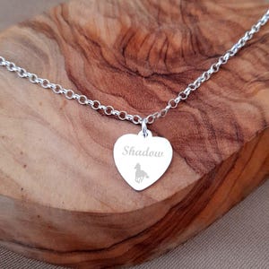 Personalised Horse Bracelet: Engraved Heart 925 Sterling Silver, Equine Jewellery