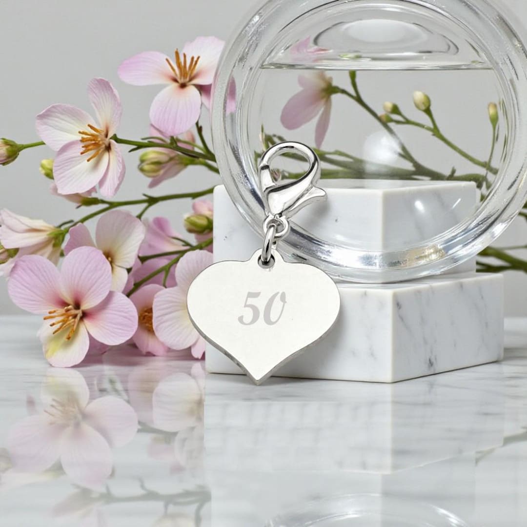 Personalised Engraved Milestone Birthday Charm | 18 21 30 40 50 60