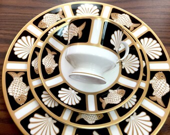 Mikasa Bone China &quot;Fish and Shell&quot; DINNER, SALAD, CUP and Saucer