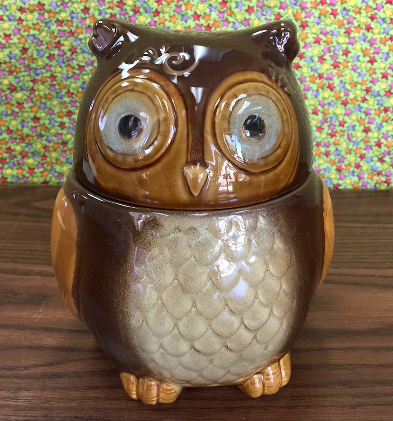 Cute OWL canister mini Cookie Jar from Gibson Home Etsy