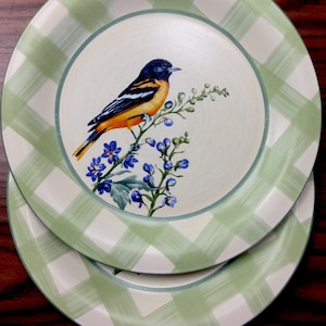 Lenox &quot;Baltimore Oriole&quot; Summer Greetings (2) DINNER PLATES