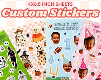 Custom Sticker Sheet 4x6 | Personalized Sticker Sheet | Custom Party Stickers