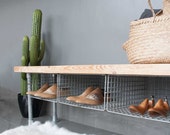 Shoe Storage, Shoe Storage Bench, Entryway Bench, Industrial Bench, Handmade, Wood Bench, Entry Bench, Shoe organiser, Shoe Rack, Bench