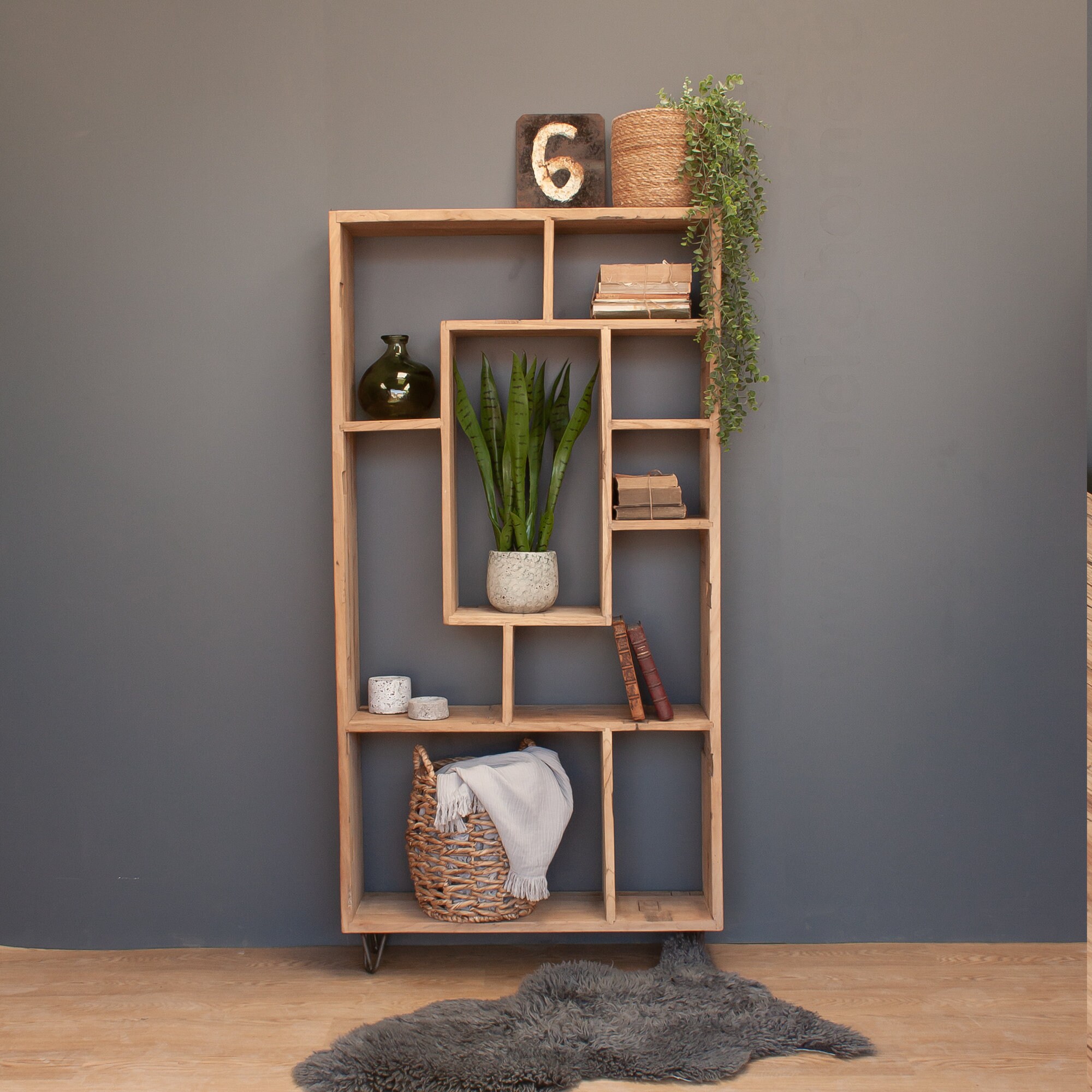 Reclaimed Wood Bookcase Hairpin Leg Bookcase Wood Shelving Etsy UK