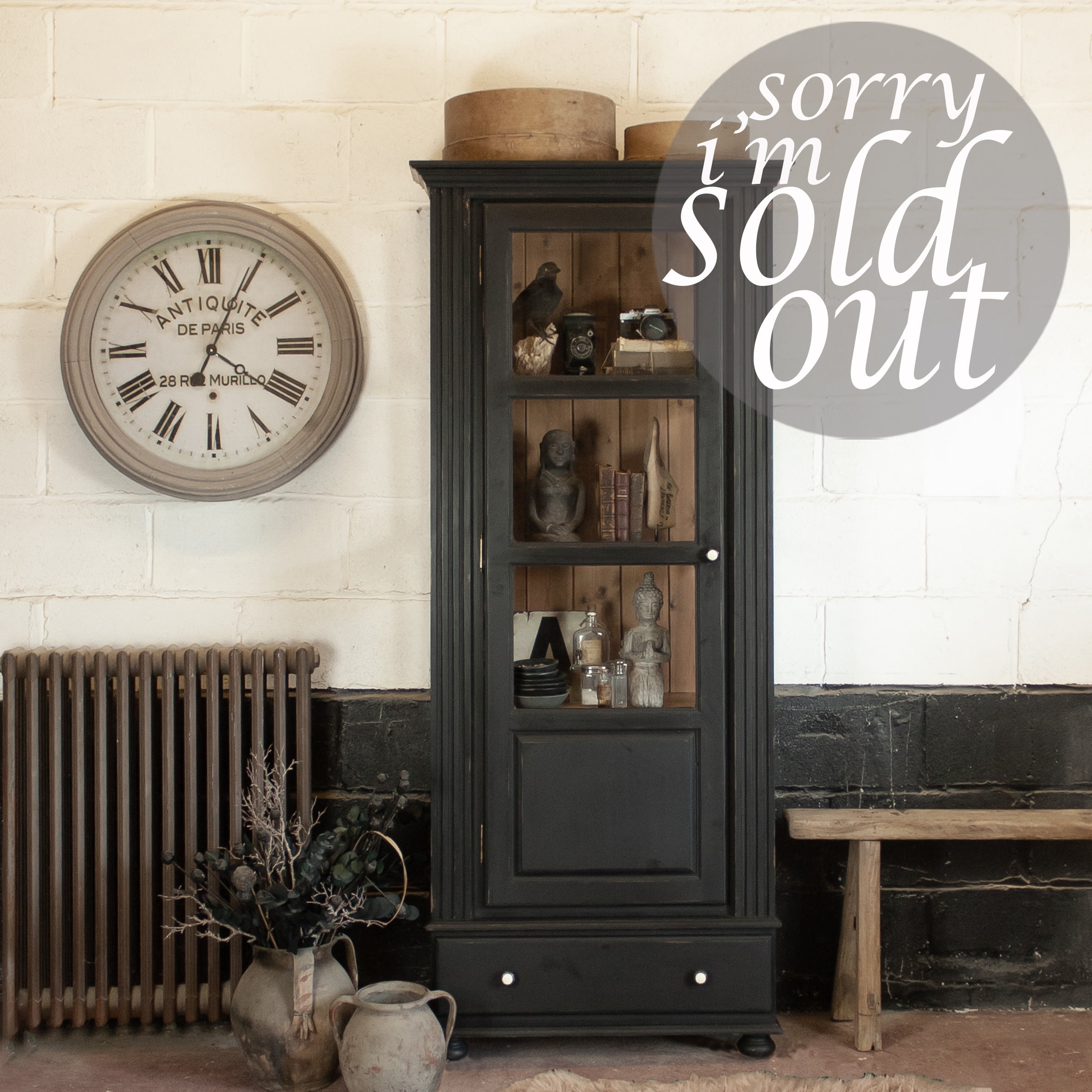 Vintage Display Cabinet With One Glass Door - Etsy