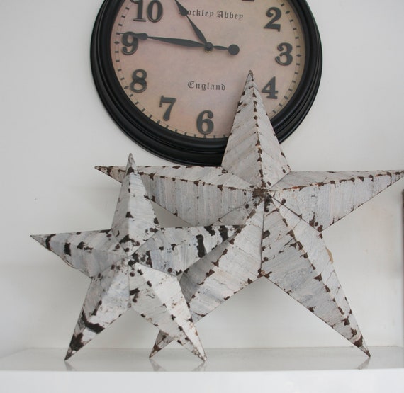 Vintage White Amish Barn Stars Rustic Home Decor House Etsy