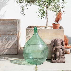 Large Vintage Green French Demijohn Carboy