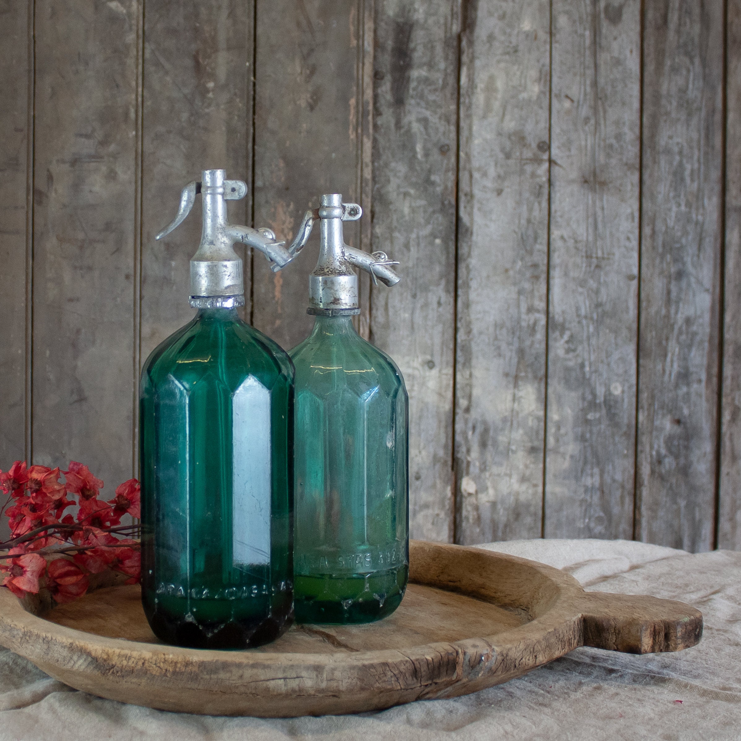 Vintage Soda Siphon Seltzer Glass Bottle - Merkuria Syphon