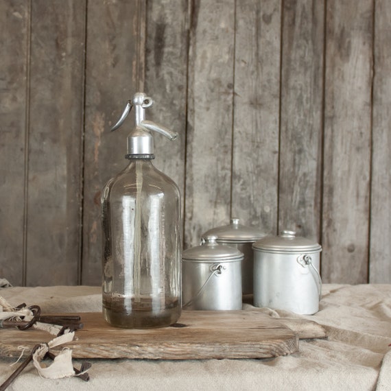 Vintage Soda Siphon Seltzer Glass Bottle - Merkuria Syphon