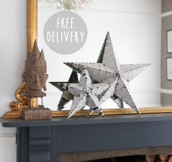 Vintage White Amish Barn Stars Rustic Home Decor House Etsy