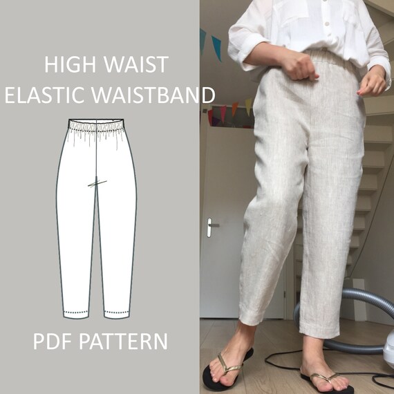high waisted elastic pants
