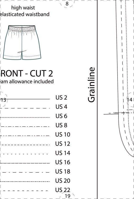 Womens Linen Trousers Pants High Waisted Elastic Waistband Inseam Pockets  PDF Sewing Pattern Ankles Length Sizes : Us 2 22, Eu 34 54 -  Canada