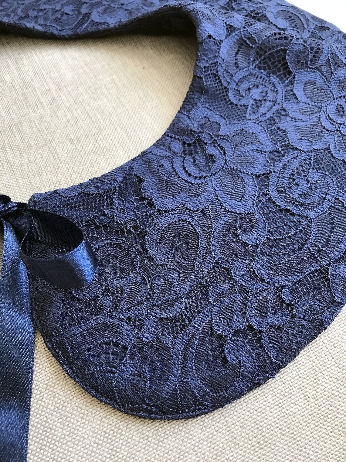 Blue lace collar Women neck accessory dark blue lace collar Etsy