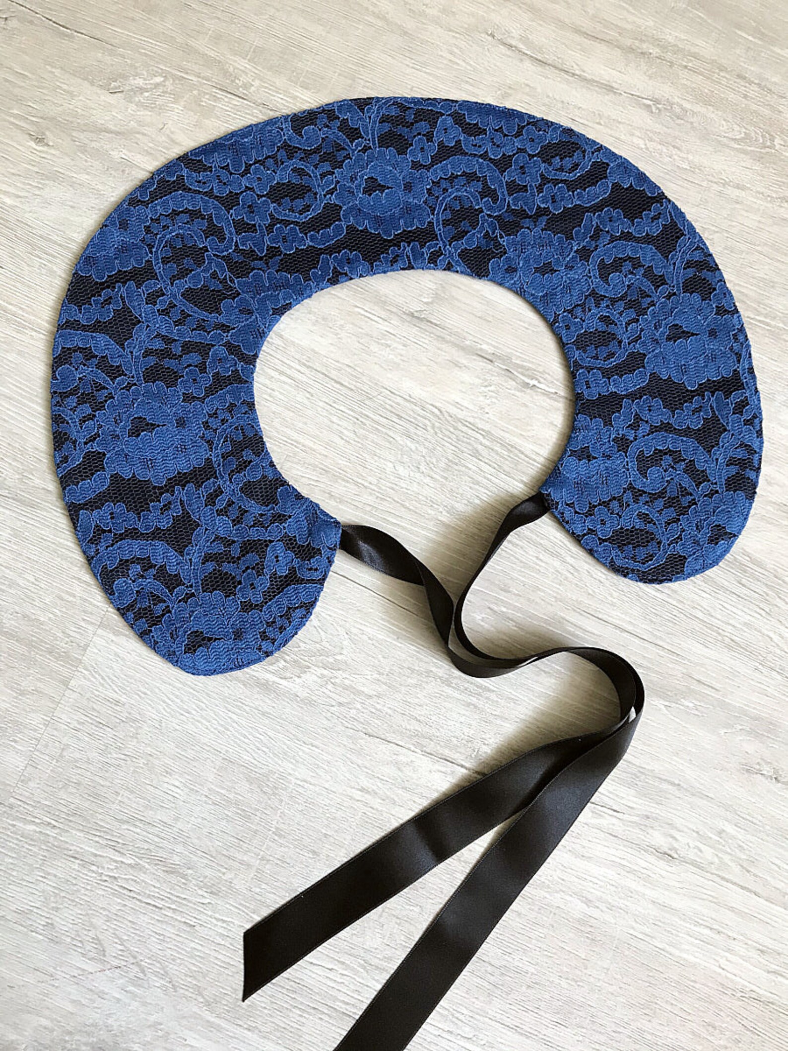 Royal Blue lace collar Women neck accessory Black lace collar Etsy