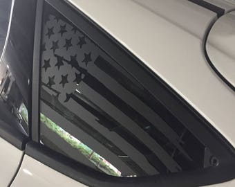 Ford Focus Tattered Flag Rear Window Decal - Vinyl