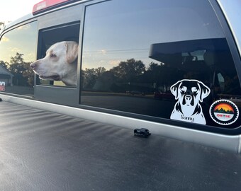 Labrador Silhouette  Vinyl Decal with Name