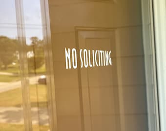 No Soliciting Window Decal