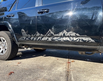 Snowy Snow Capped Moutain Scene Vinyl Side Decals for 5th Generation Toyota 4Runner