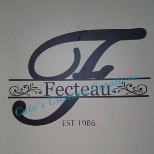 Nombre de familia Wall Monogram con fecha