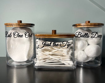 Adult Humor Plastic Organizer Balls Deep, Rub one out, and Just the tip