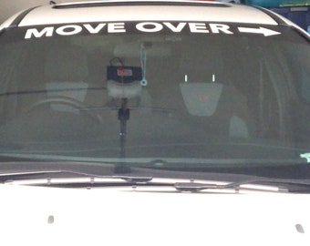 Move Over Vinyl Decal Banner - Mirror Image - words only