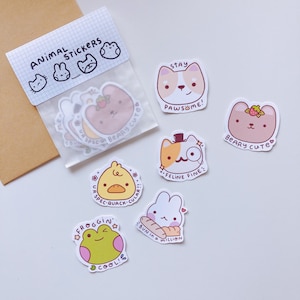 Cute Posivity Animal Pun Sticker Pack