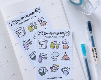 MORE Small Wins! Self Care Functional Motivational Diary Journal Doodle Sticker Sheet