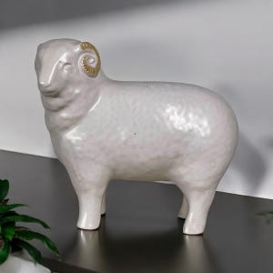 Estatua japonesa vintage, adorno, figura de oveja, Eto Izushi Ware