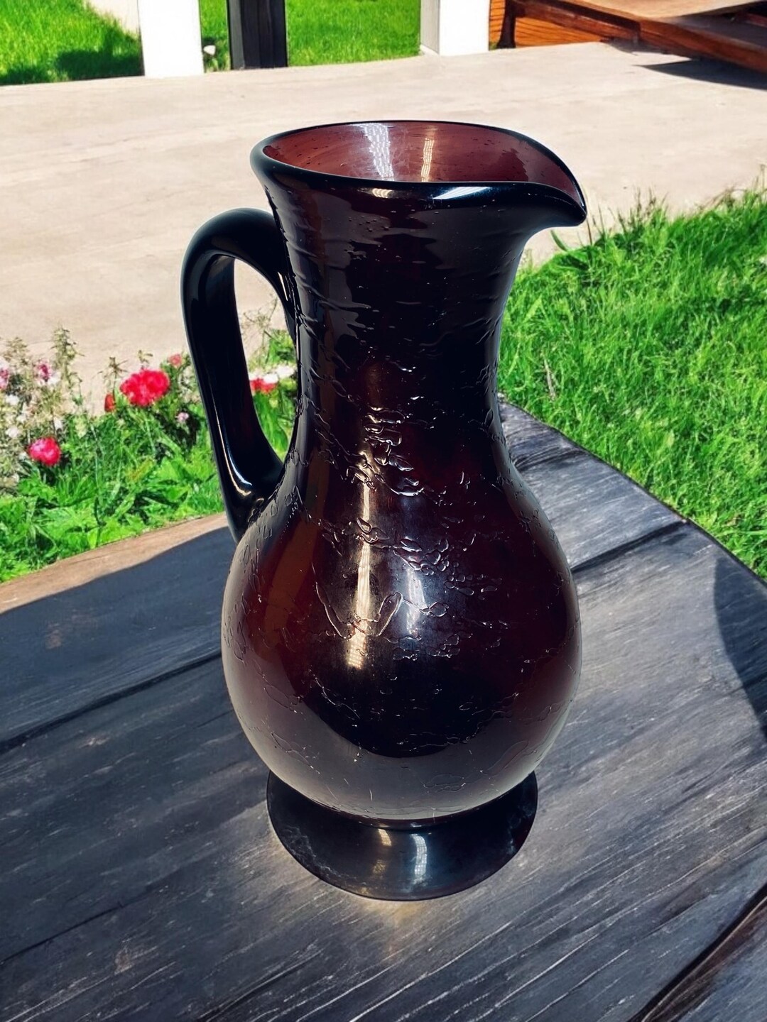 Antique Large Hand Blown Amethyst Pitcher - Etsy