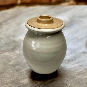 Vintage Small Stoneware Crock Butter Churn