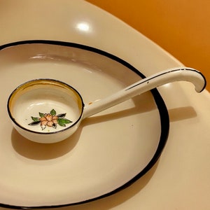 Vintage Noritake Hand Painted Porcelain Ladle Spoon Floral Theme
