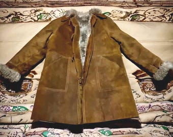 Vintage Woman’s Brown Suede Leather “Penny Lane” Jacket Coat Size Medium