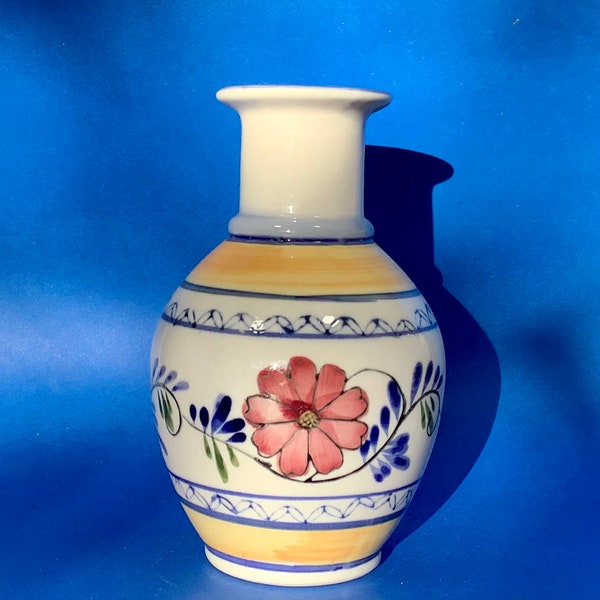 Modra Slov Keramika Style Ceramic Pottery Floral Hand Painted Vase Czech