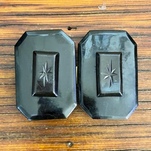 1930’s Black Carved Bakelite Belt Buckle