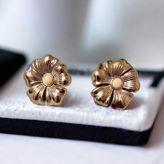 Boucles D'oreilles Clips Vintage Argenté Vieilli - 10 Fleurs, Strass Blanc, Alliage