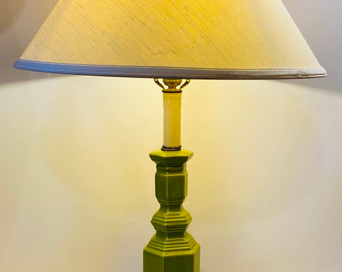 Vintage Mid Century Green Ceramic Table Lamp Etsy