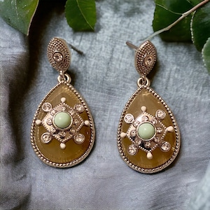 Lia Sophia Silver Tone Crystal Dangle Drop Stud Earrings