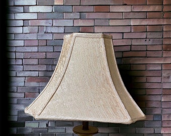 Large Vintage Cream Textured Bell Lampshade