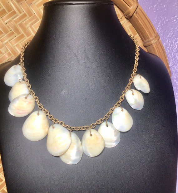 Antique Shell Chain Necklace - image 1