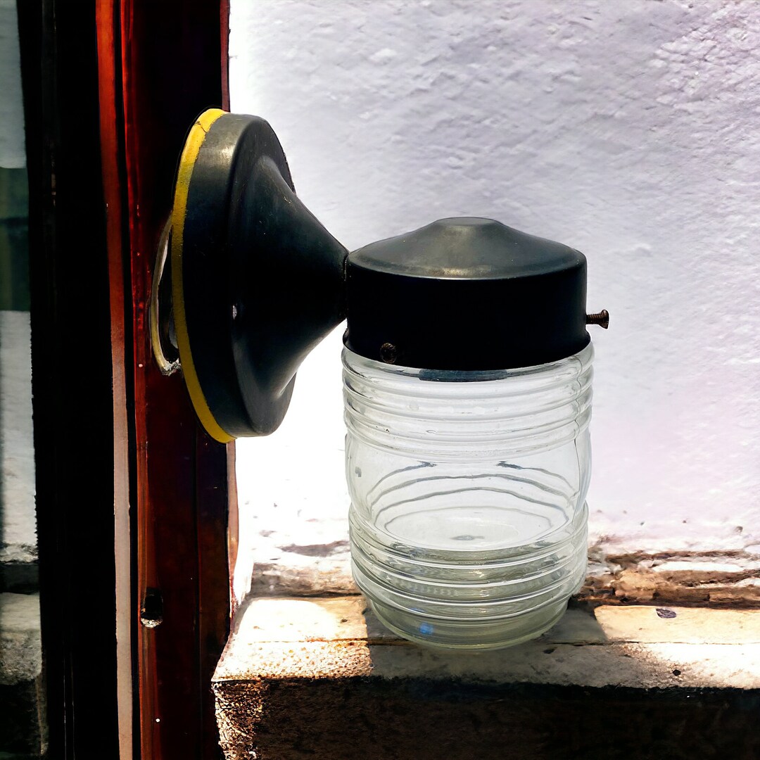 Vintage Outdoor Porch Light Fixture and Globe Etsy